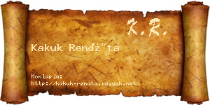 Kakuk Renáta névjegykártya